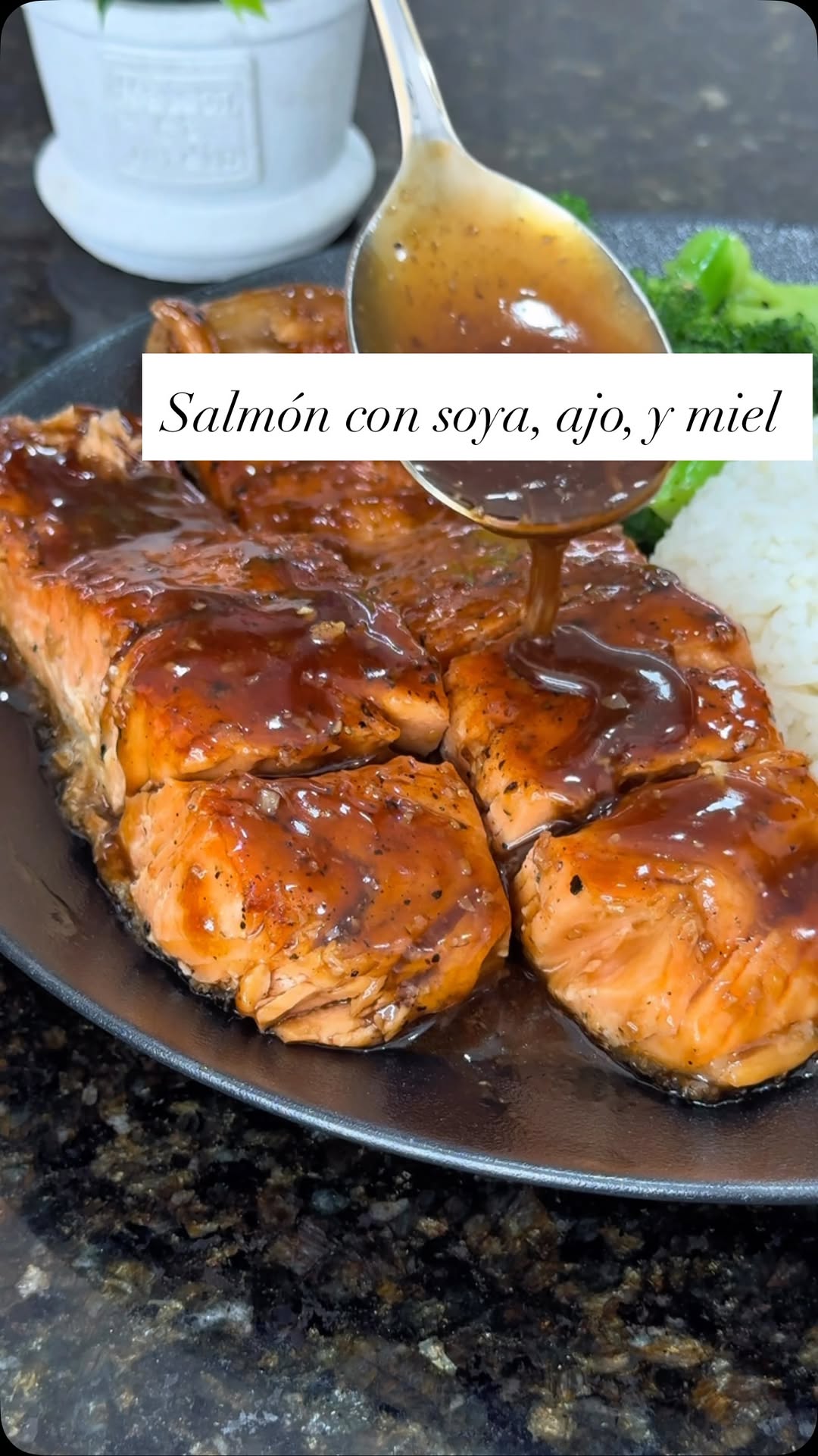 Salmon with Soy Reduction, Garlic, and Honey