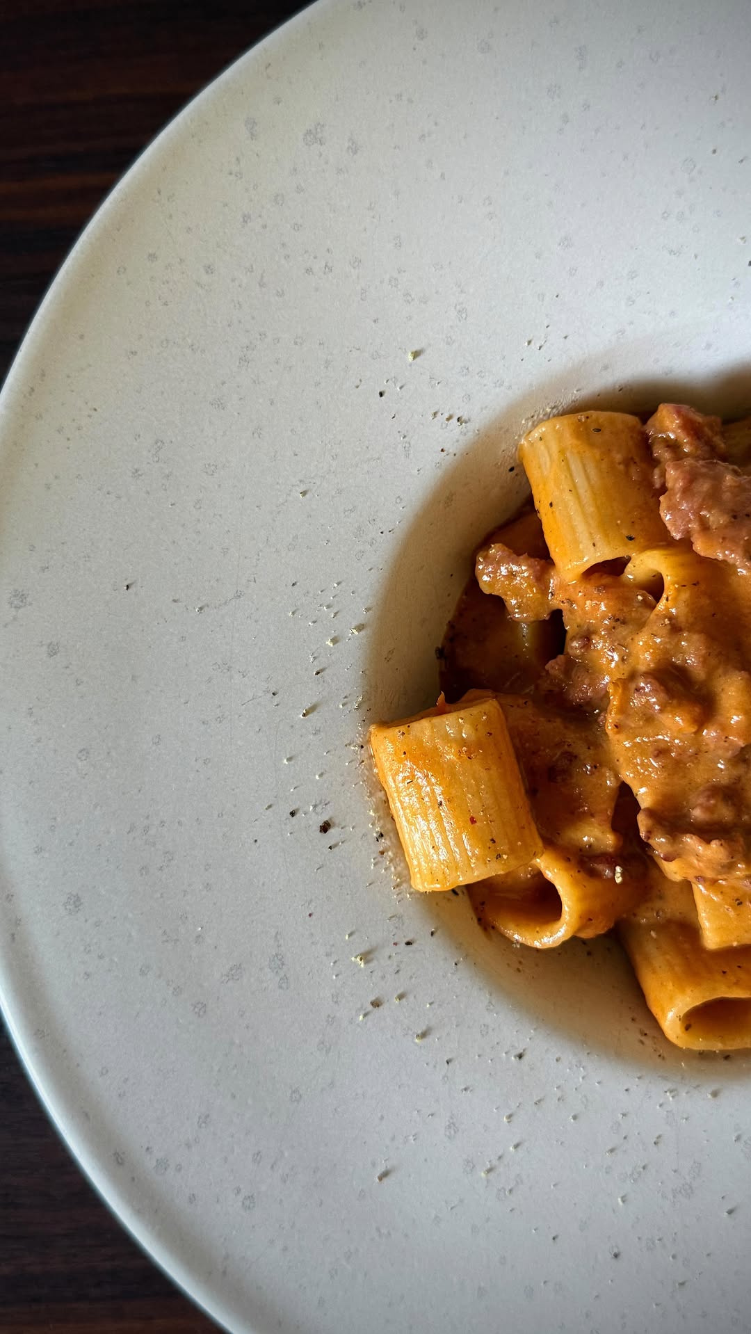 Pasta with Burrata and Salsiccia