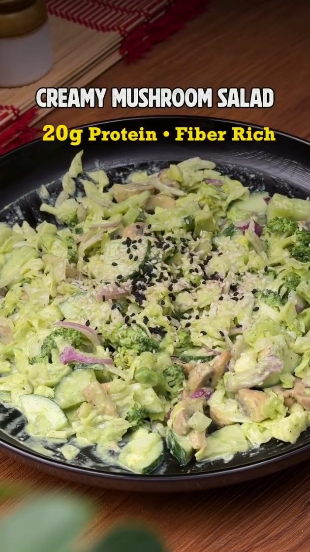 Creamy Mushroom Broccoli Salad