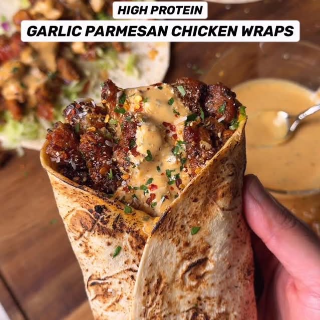 Crispy Garlic Parmesan Chicken Wraps