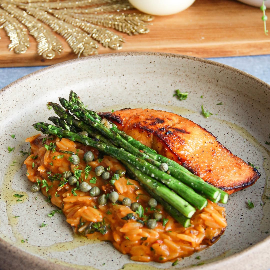 Risoni with Salmon and Asparagus