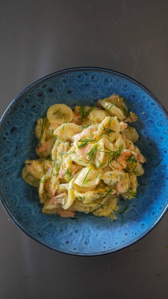 Caramelised Leek & Salmon Pasta
