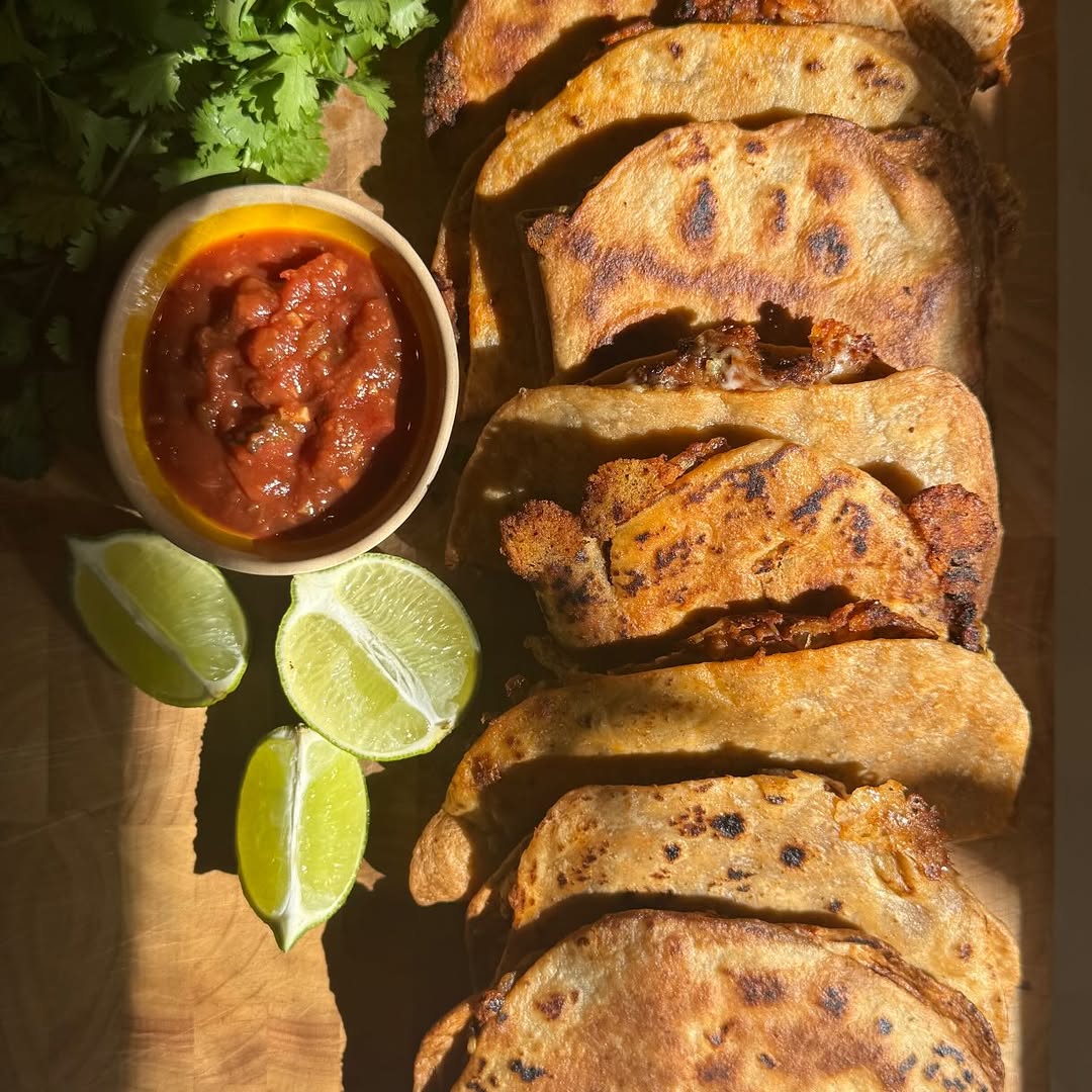 Crispy Baked Bean and Cheese Tacos