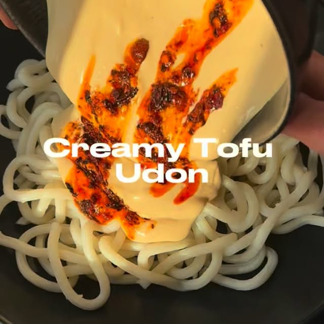 Creamy Udon Noodles With Tofu (High Protein)