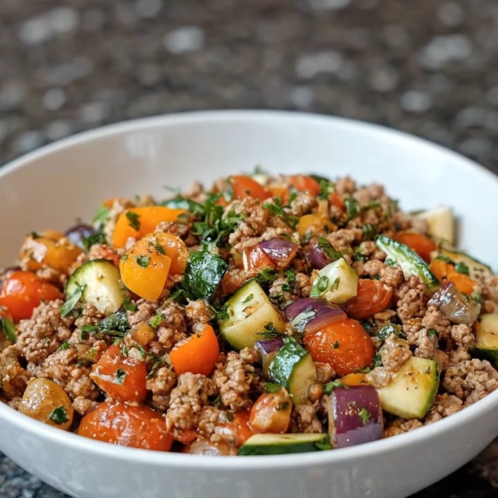Mediterranean Ground Beef Stir-Fry