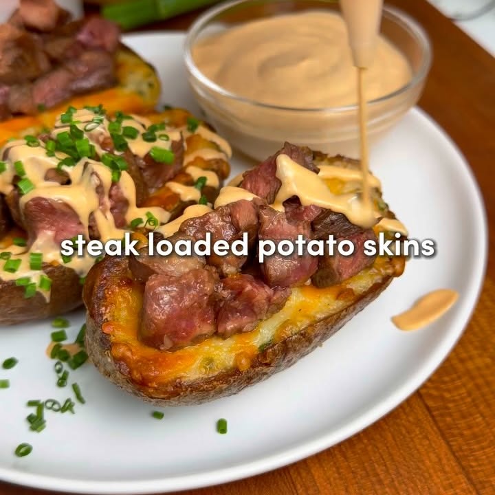 Steak Loaded Potato Skins