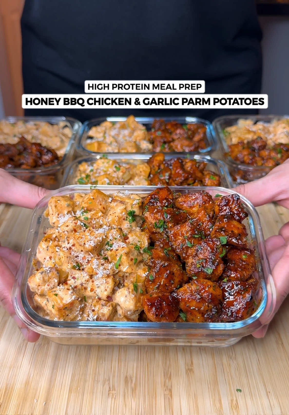 High Protein Honey BBQ Chicken & Garlic Parmesan Potatoes