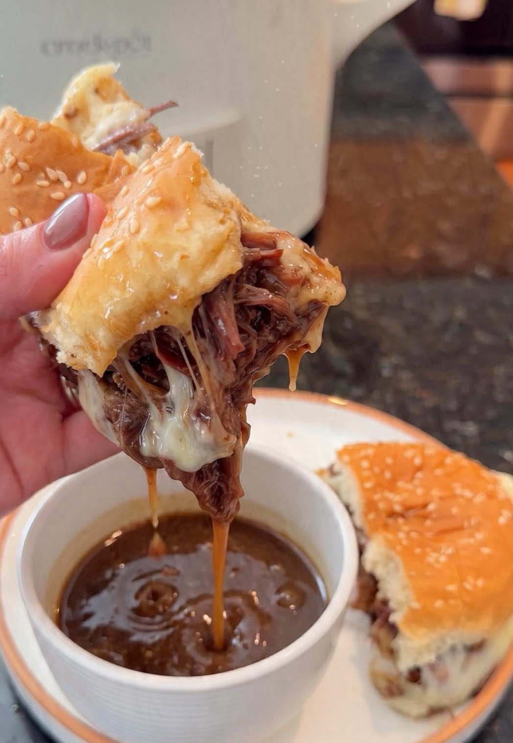 Crockpot French Onion Dip Sandwiches