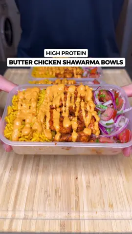 High Protein Butter Chicken Shawarma Rice Bowls
