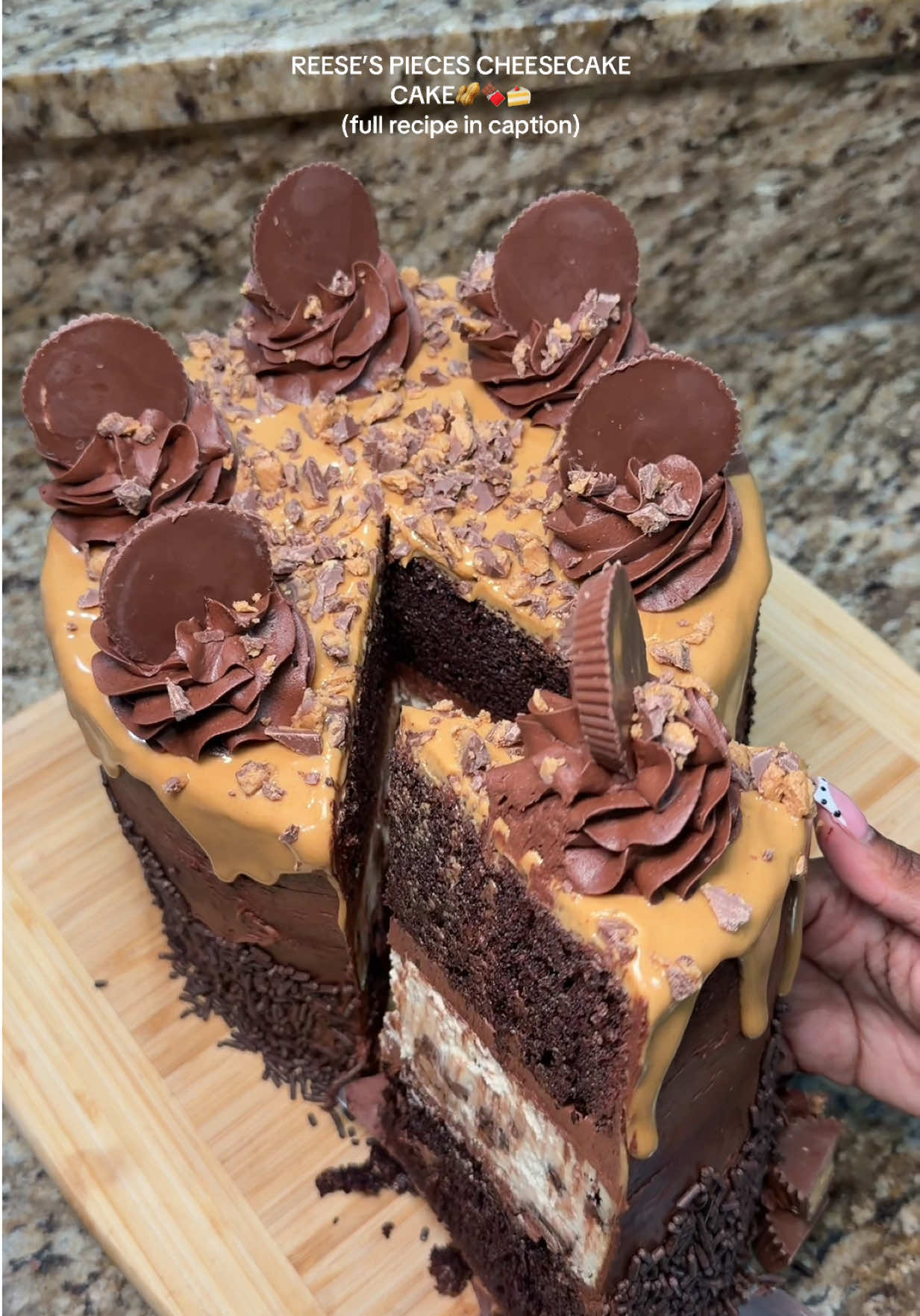 Chocolate Peanut Butter Cheesecake Cake