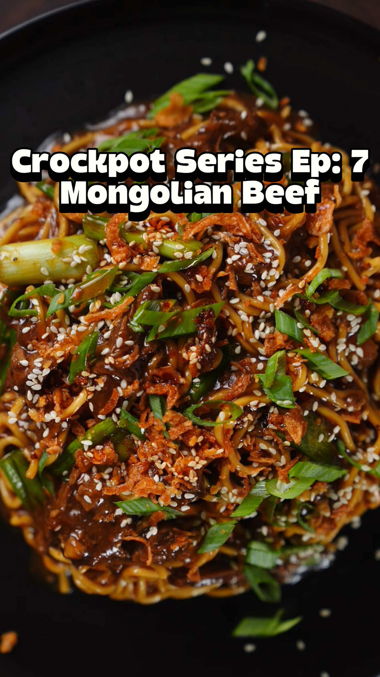 Crockpot Mongolian Beef & Noodles