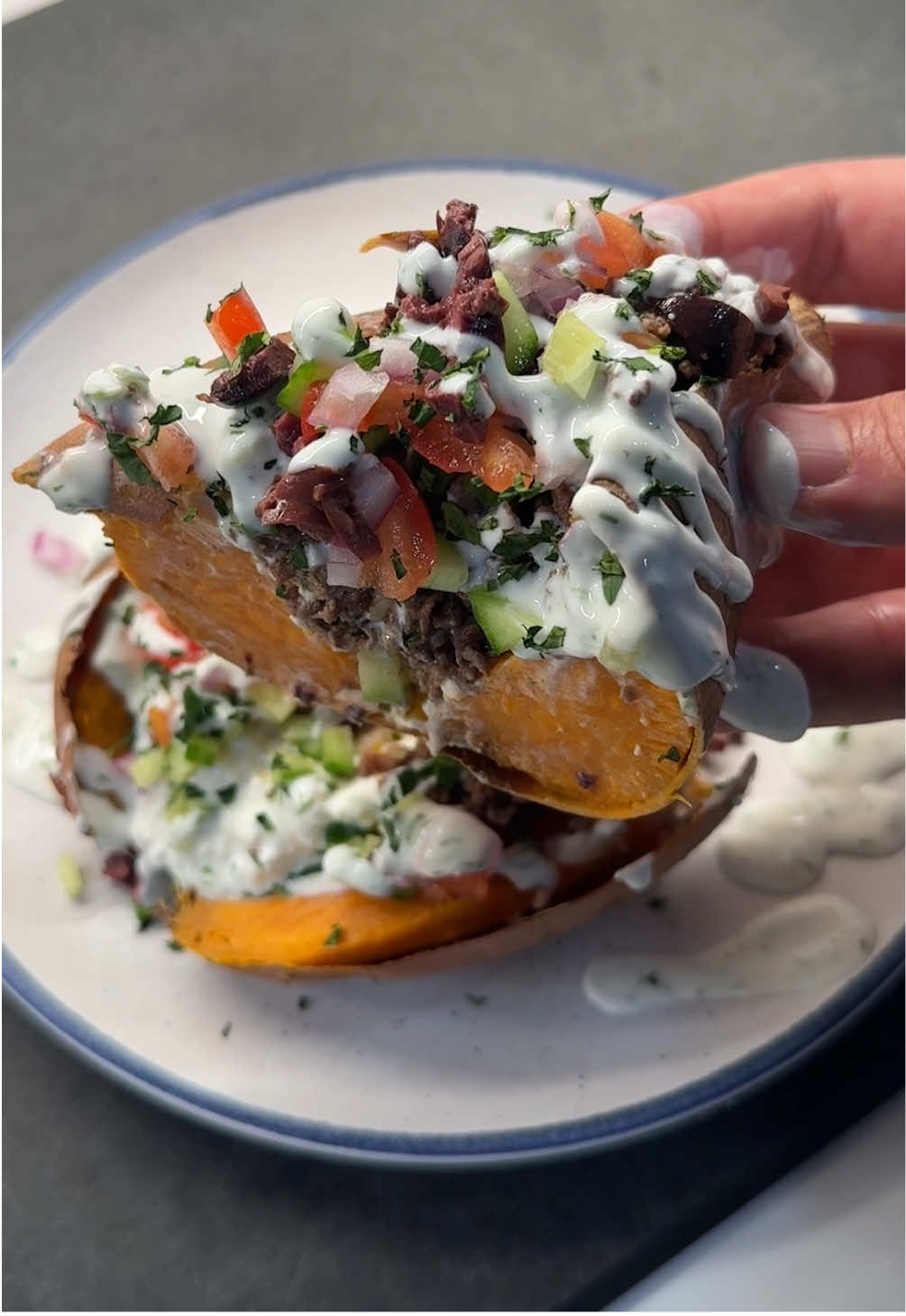 Mediterranean Stuffed Sweet Potato