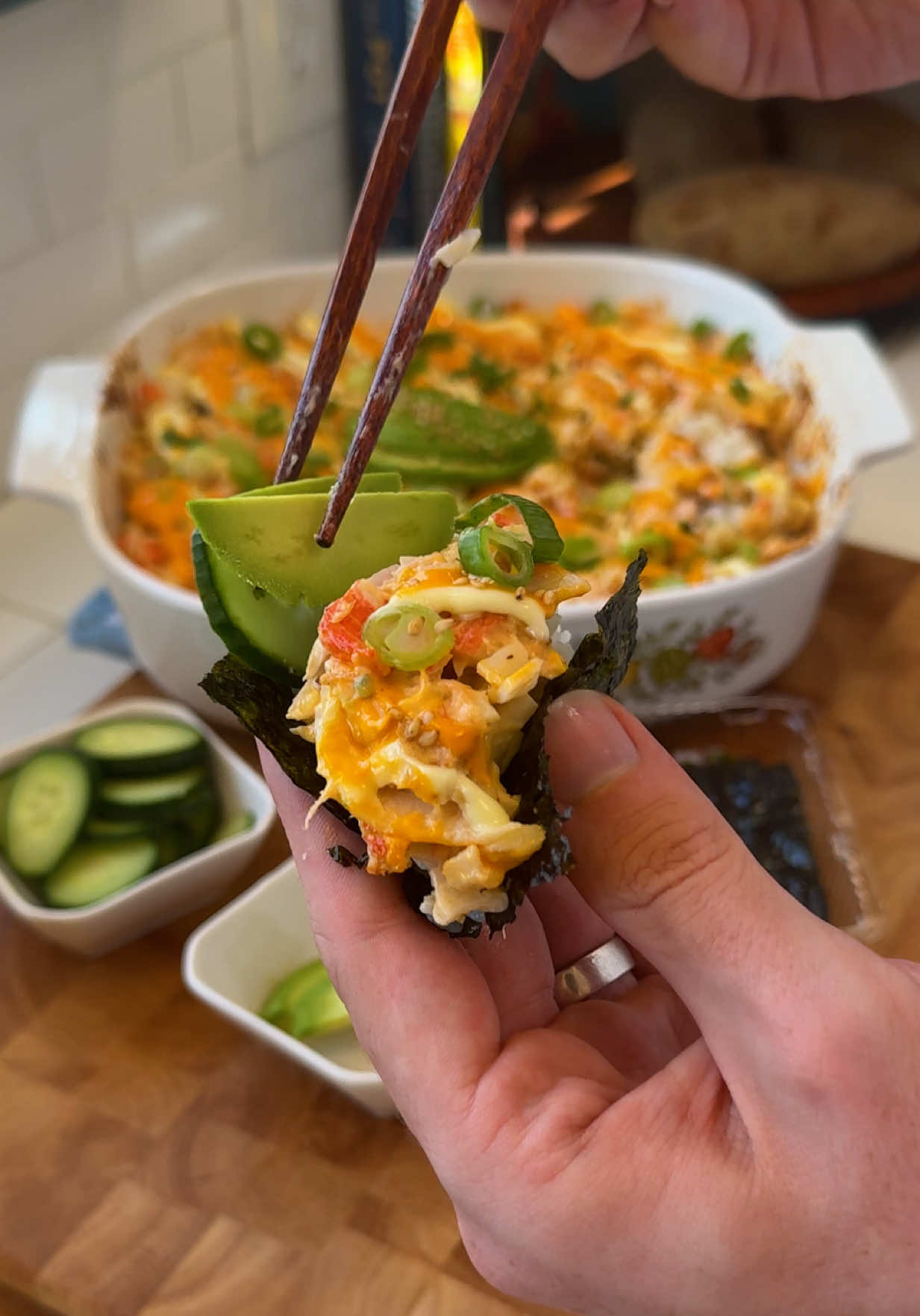 Salmon-Crab Sushi Bake