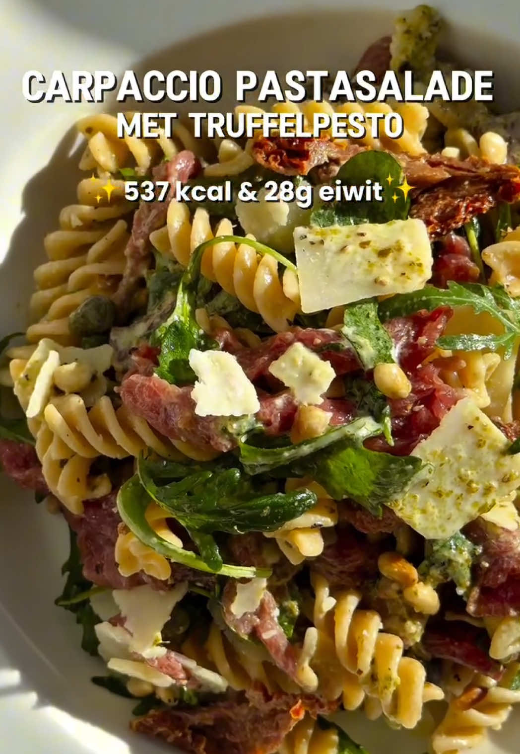 Carpaccio Pasta Salad with Truffle Pesto