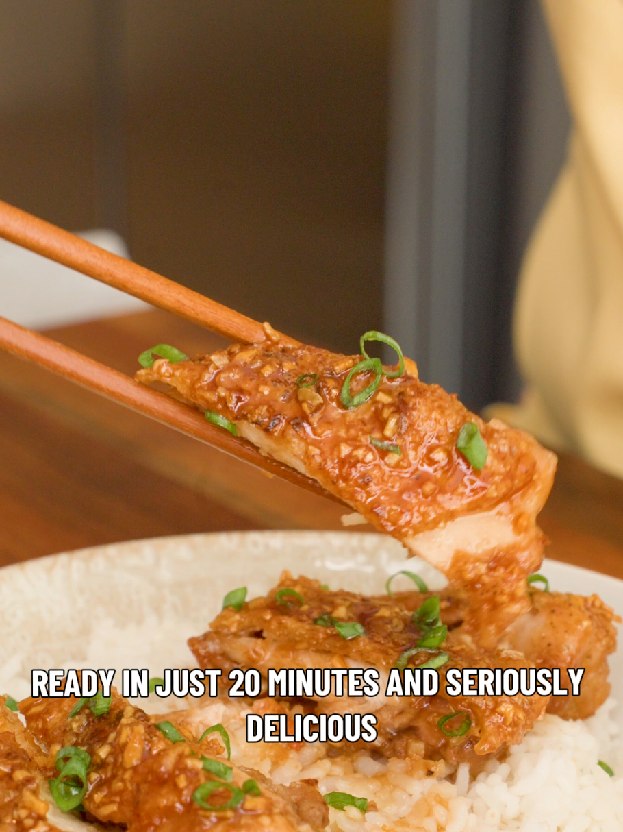 Crispy Honey Garlic Chicken Thighs