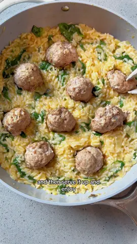 Lemon Turkey Meatballs with Creamy Rice