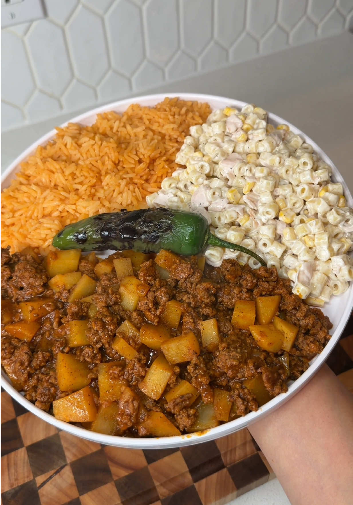 Picadillo in Red Salsa & Sopa Fria