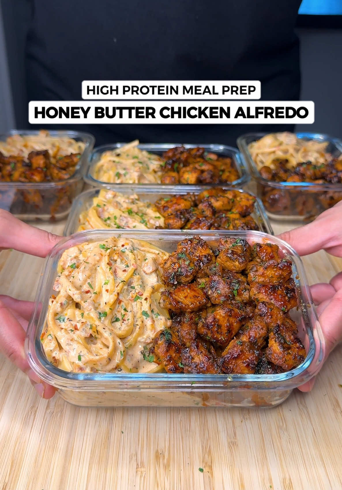High Protein Honey Butter Chicken Alfredo Pasta