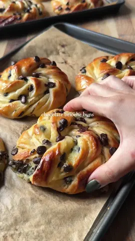 Chocolate and Vanilla Custard Brioche Buns