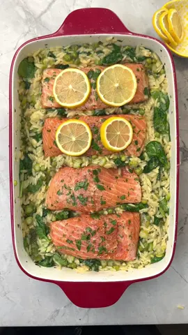 One-Pan Salmon & Orzo Dinner