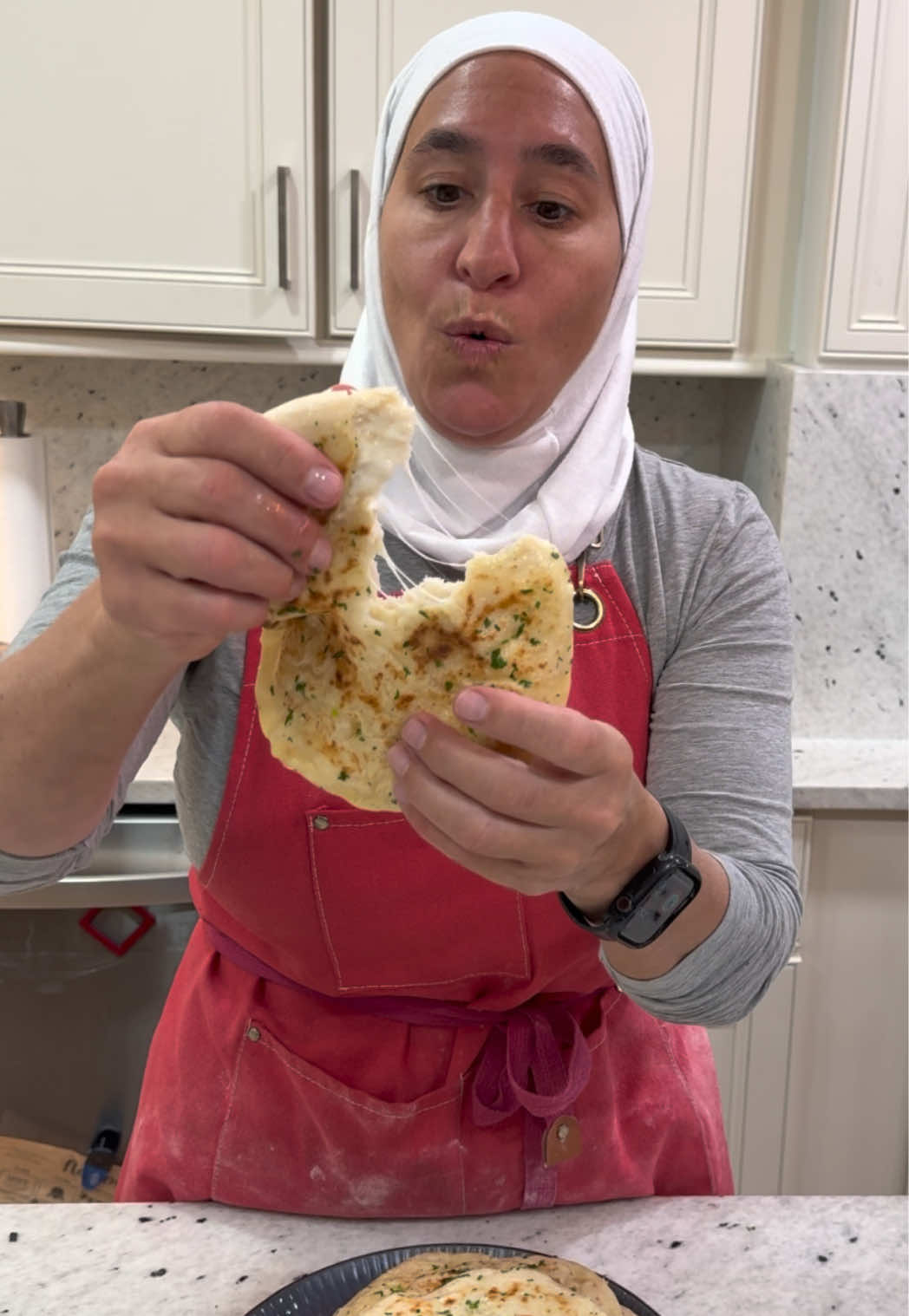 Cheese Stuffed Garlic Naan