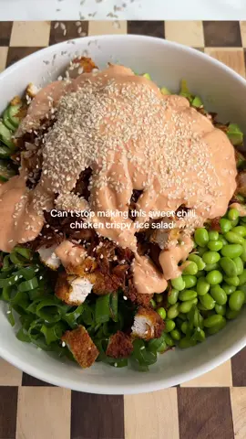 High Protein Chilli Chicken Crispy Rice Salad
