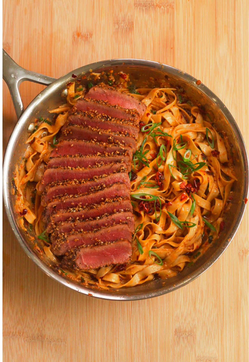 Red Tuna Tenderloin over Toasted Miso Noodles
